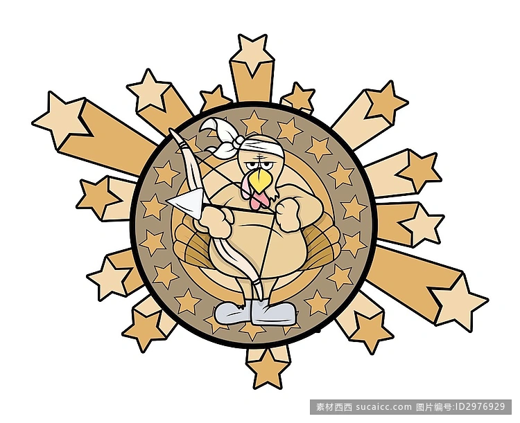 土耳其禽用弓和箭的向量