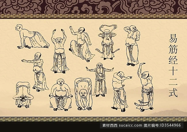 易筋经十二式图解psd