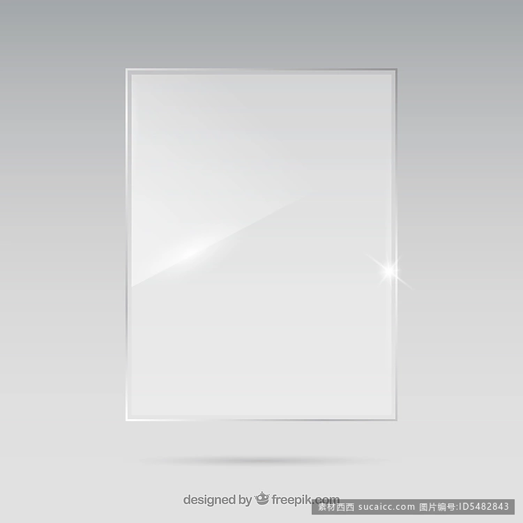 逼真风格的矩形玻璃框架