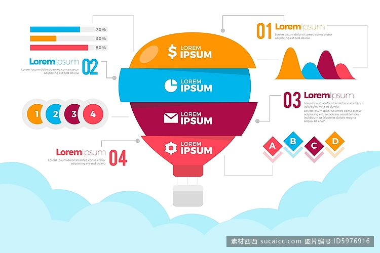 气球信息图概念