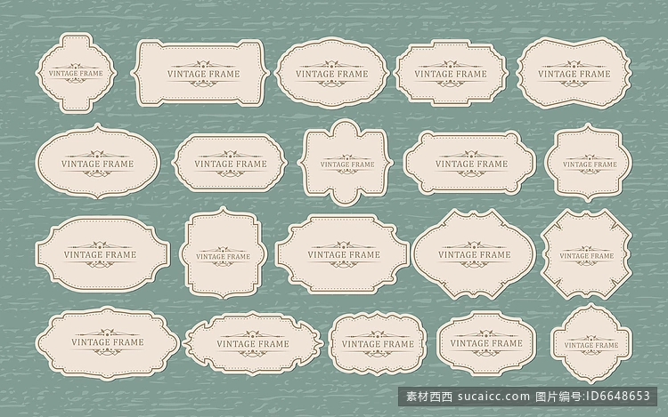 复古徽章和标签套装